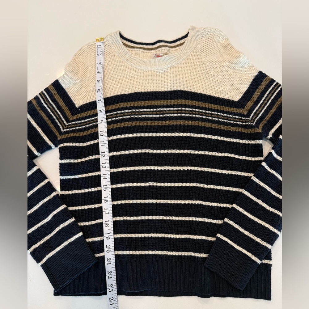 NWT Faherty Throwback Waffle Striped Crewneck Swe… - image 5